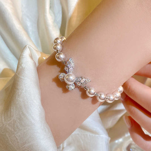 Butterfly Design Pearl Bracelet