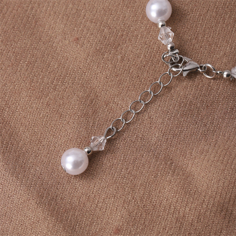 Cross Design Pearl Bracelet