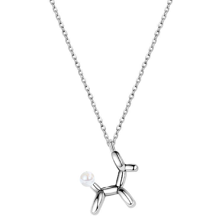 Balloon Dog Pearl Necklace