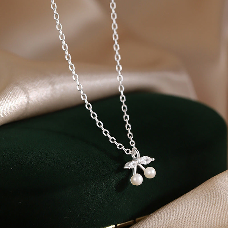 Cherry minimalist design pearl necklace