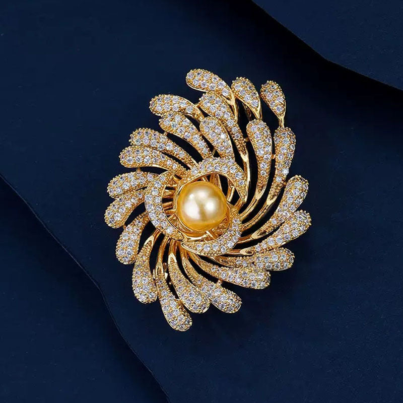 Fireworks Design Pearl Brooch