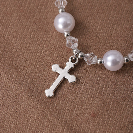 Cross Design Pearl Bracelet