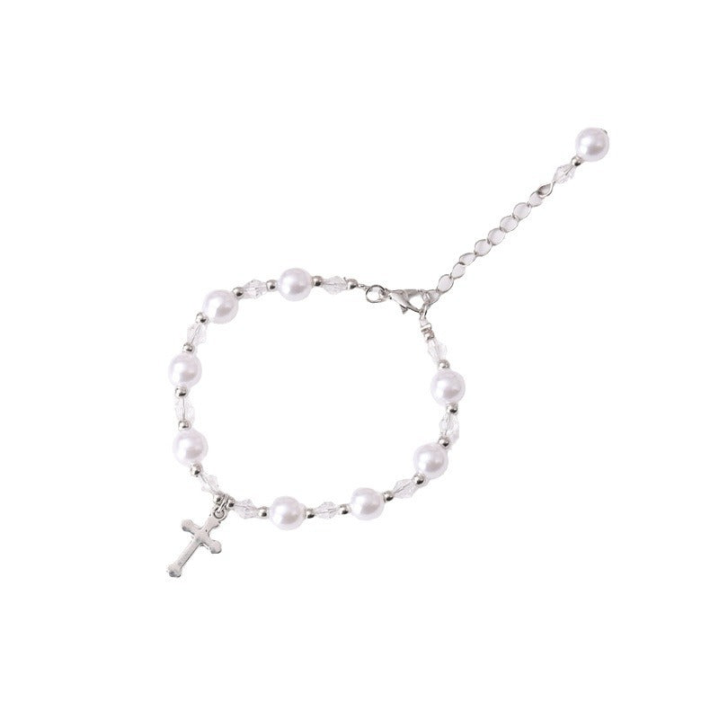 Cross Design Pearl Bracelet