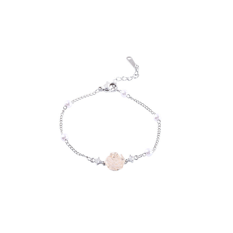 Flower Design Pearl Bracelet