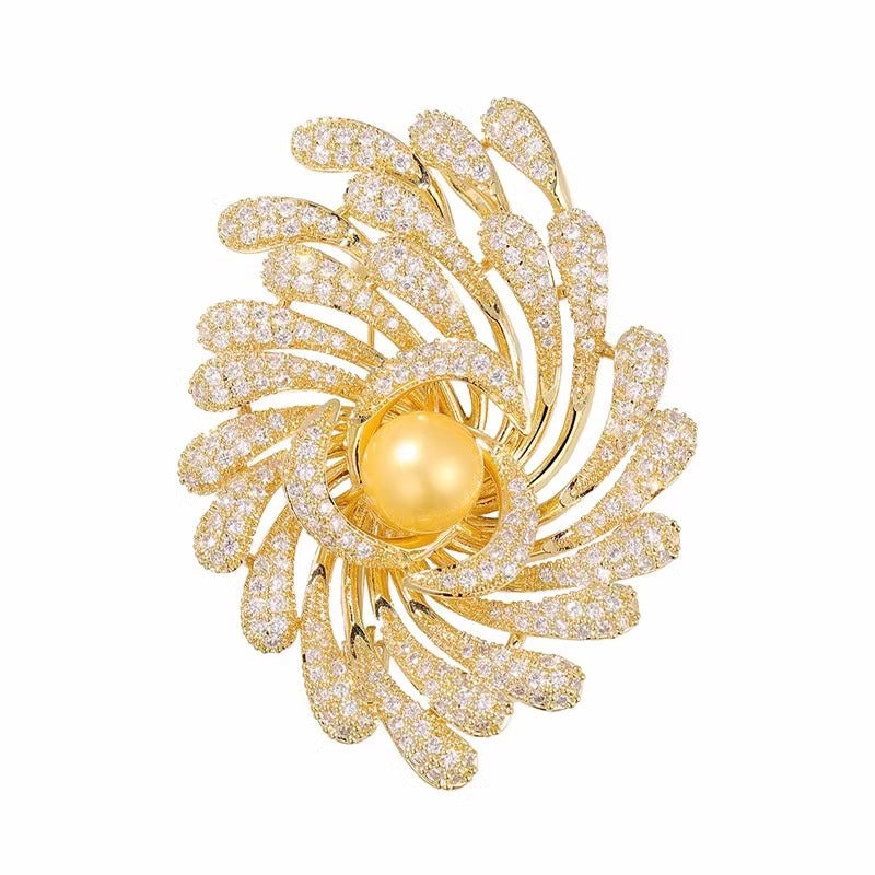 Fireworks Design Pearl Brooch