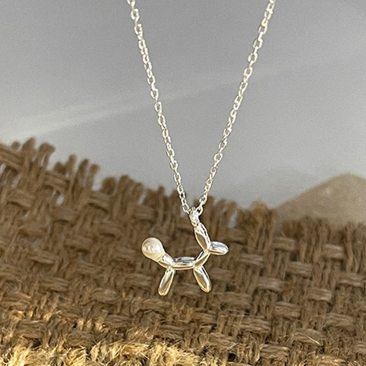 Balloon Dog Pearl Necklace